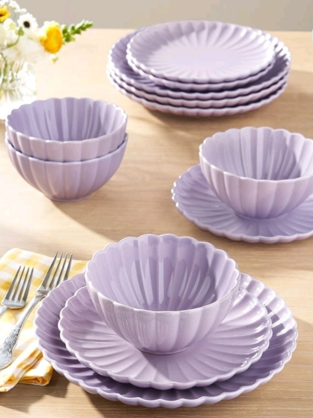 The Pioneer Woman Colette 12-piece Gres crockery game, Purple